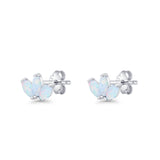 Triple Marquise Lab Created White Opal Stud Earrings 925 Sterling Silver Wholesale