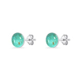 Round 7mm Turquoise Solitaire Stud Earring 925 Sterling Silver Wholesale