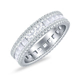 Full Eternity Band Princess Cut Cubic Zirconia 925 Sterling Silver Wholesale