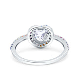 Heart Art Deco Engagement Ring