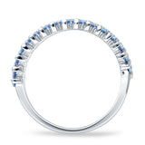 Half Eternity 5mm Blue CZ & Yellow CZ Wedding Band 925 Sterling Silver Wholesale