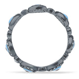 Round Halo CZ Evil Eye Ring
