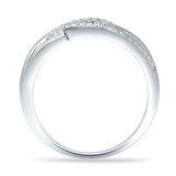 Crossover Ring 8.7mm Double Row Woven Cubic Zirconia Band 925 Sterling Silver Wholesale