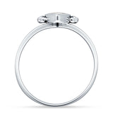 Art Deco Marquoise Oxidized White Buffalo Turquoise Vintage Style Ring 925 Sterling Silver