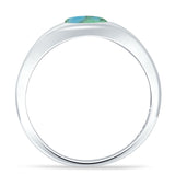 Oval 6mm Turquoise Signet Bold Ring 925 Sterling Silver Wholesale