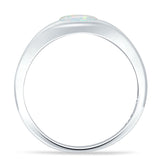 Oval 6mm Lab Created White Opal Signet Bold Ring 925 Sterling Silver Wholesale