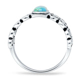 Oval 12mm Turquoise Oxidized Filigree Ring 925 Sterling Silver Wholesale