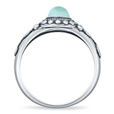 Oval Larimar Twisted Ring