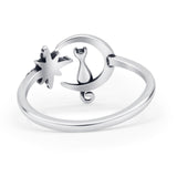 Cat On Moon & Star Ring