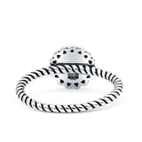 Beaded Halo Twisted Rope Ring