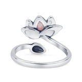 Pear Lab Created White Opal Lotus Ring