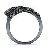 Oxidized Snake Ring