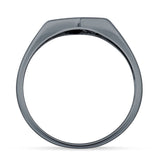 Geometric Hexagonal Signet Ring