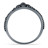 Oxidized Flower Beaded Band