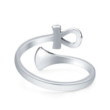 Ankh & Lotus Flower Ring