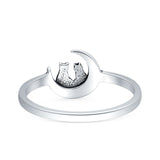 Cat Moon Ring
