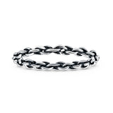 Rope Chain Ring Oxidized 925 Sterling Silver Wholesale