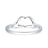 Heart Hands Ring Oxidized 925 Sterling Silver Wholesale
