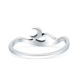 Wave Moon Ring