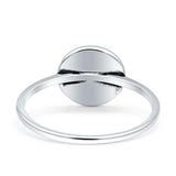 Moon Phases Ring 10mm Oxidized Round Lab Created White Opal 925 Sterling Silver Wholesale