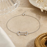 Dog Bone CZ Adjustable Bracelet