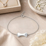 Dog Bone CZ Adjustable Bracelet