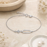 Cluster CZ Adjustable Chain Bracelet