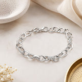 Pave CZ Oval Link Chain Bracelet