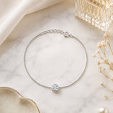Round CZ Rolo Chain Bracelet