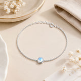 Round Moonstone Adjustable Bracelet 