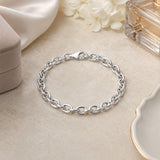 Rolo Link Bracelet Adjustable 925 Sterling Silver Wholesale
