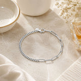 Curb Staple Link Chain Bracelet 