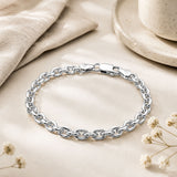 Faceted Oval Rolo Chain Bracelet