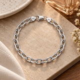Italian Oval Link Chain Bracelet 925 Sterling Silver Wholesale