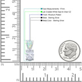 & Oval CZ Solitaire Pendant