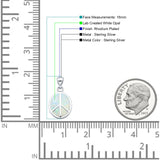 Oval Peace Sign Pendant