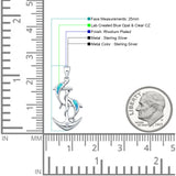 Dolphin Anchor CZ Pendant