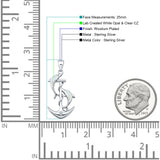 Dolphin Anchor CZ Pendant