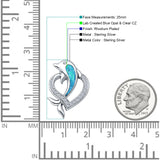 CZ Dolphin Heart Pendant