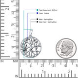 Sun Moon Tree of Life Round Pendant