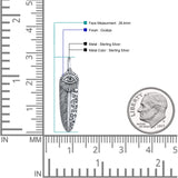  Feather & Evil Eye Pendant