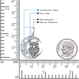 Celtic Owl Moon Pentacle Pendant