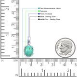 Oval Turquoise Solitaire Pendant