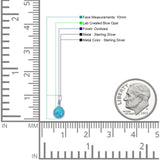 Pear Lab Created Blue Opal Solitaire Pendant