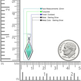 Diamond Shape Turquoise Oxidized Pendant