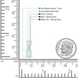 Oval Lab Created White Opal Solitaire Pendant