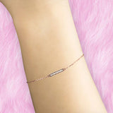 14K Rose Gold 7" Trendy Round Natural Diamond Bar Bracelet Wholesale