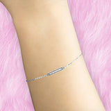 14K White Gold 7" Trendy Round Natural Diamond Bar Bracelet Wholesale