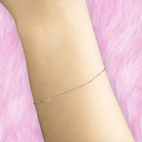 14K Rose Gold 7" Round Natural Diamond Horizontal Bar Bracelet Wholesale