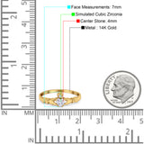14K Yellow Gold Claddagh Heart Promise Bridal Simulated CZ Wedding Engagement Ring Size 7